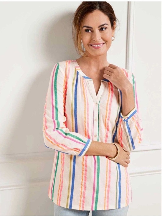 Talbots Tops - Talbots XL Top lightweight popover v-neck‎ 3/4 sleeves